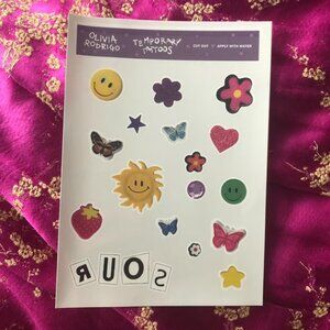 Olivia Rodrigo - Sour 1 Year Anniversary Zine Journal Temporary Tatoos